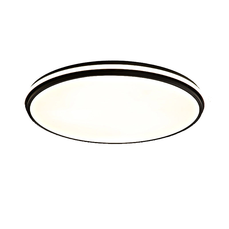 Minimalism Ceiling Light Fixture Black Flush Mount with Metal for Living Room