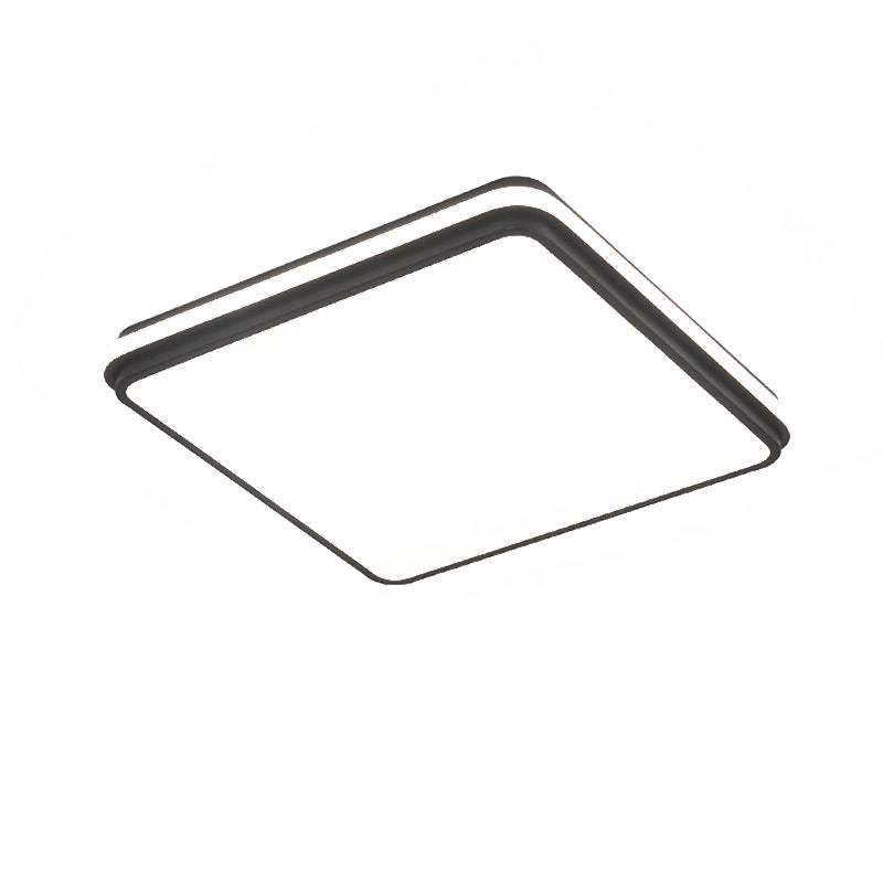 Minimalism Ceiling Light Fixture Black Flush Mount with Metal for Living Room