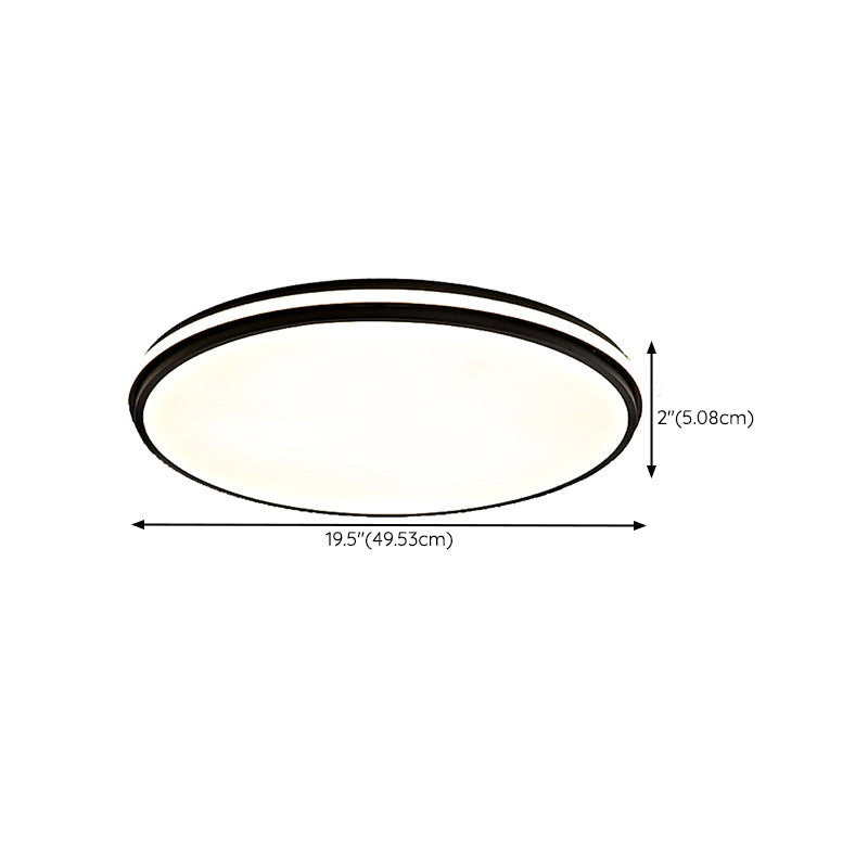 Minimalism Ceiling Light Fixture Black Flush Mount with Metal for Living Room