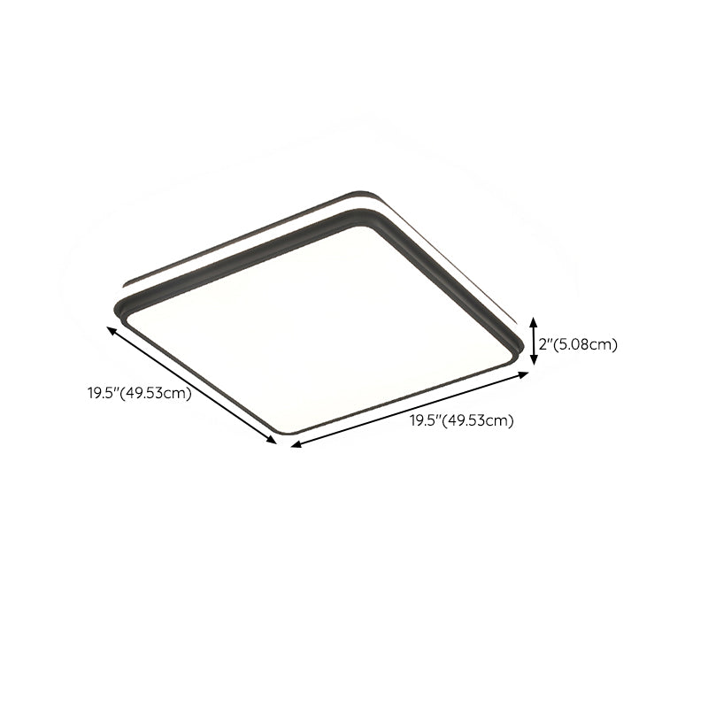 Minimalism Ceiling Light Fixture Black Flush Mount with Metal for Living Room