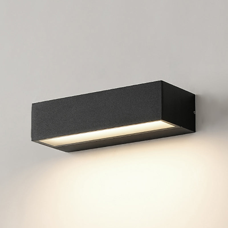 Modern Black Wall Lamp LED Wall Mount Lamp with Glass Shade for Garden