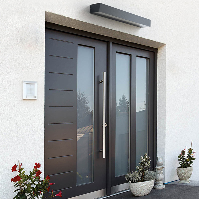 Modern Black Wall Lamp LED Wall Mount Lamp with Glass Shade for Garden