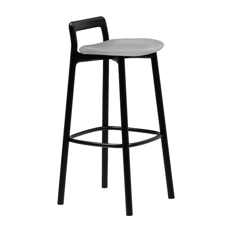 Scandinavian Solid Wood Bar Stool Living Room Faux Leather Counter Stools