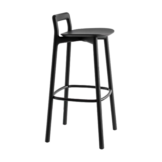 Scandinavian Solid Wood Bar Stool Living Room Faux Leather Counter Stools
