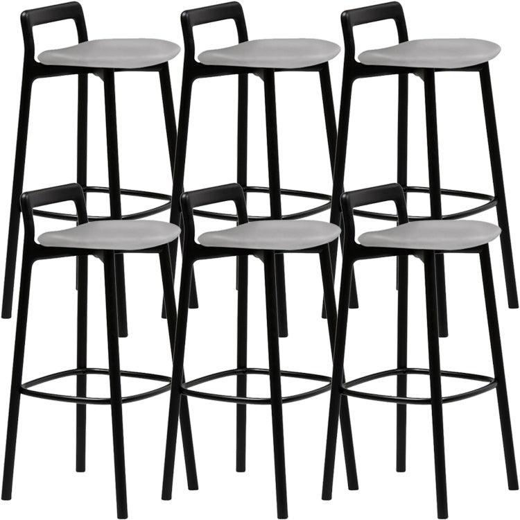 Scandinavian Solid Wood Bar Stool Living Room Faux Leather Counter Stools