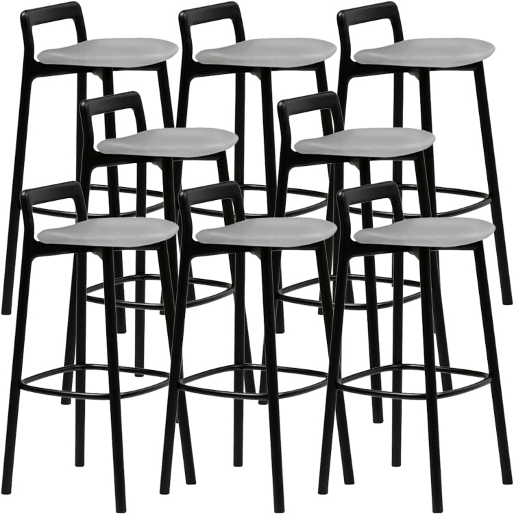 Scandinavian Solid Wood Bar Stool Living Room Faux Leather Counter Stools
