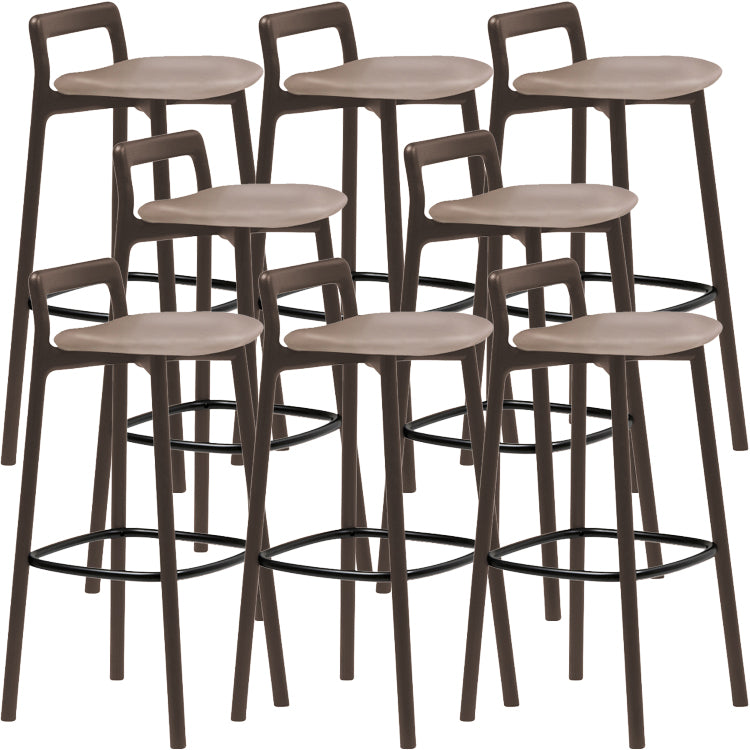 Scandinavian Solid Wood Bar Stool Living Room Faux Leather Counter Stools