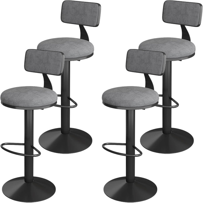 Industrial Bar Stools Low Back Dining Stools with Metal Base