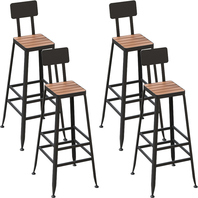Industrial Metal Bar Stools Bar Height Outdoor Bar Stool with Black Base