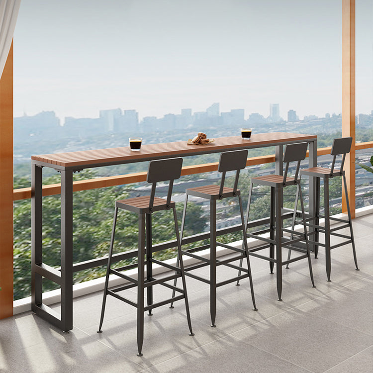 Industrial Metal Bar Stools Bar Height Outdoor Bar Stool with Black Base