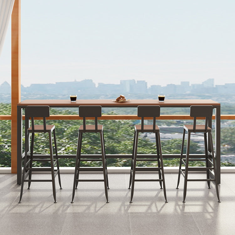 Industrial Metal Bar Stools Bar Height Outdoor Bar Stool with Black Base