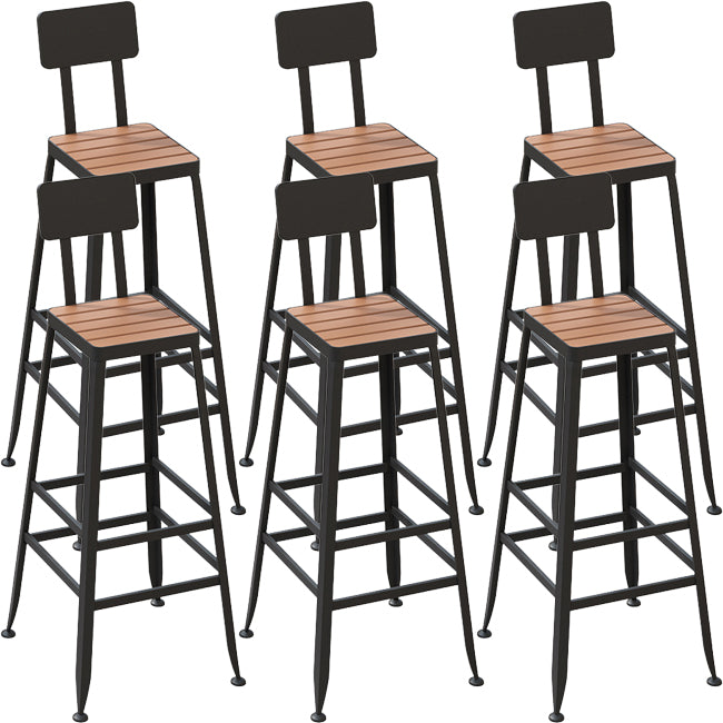 Industrial Metal Bar Stools Bar Height Outdoor Bar Stool with Black Base