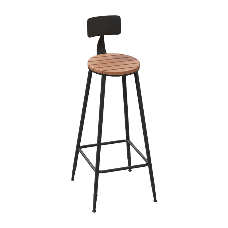 Industrial Metal Bar Stools Bar Height Outdoor Bar Stool with Black Base