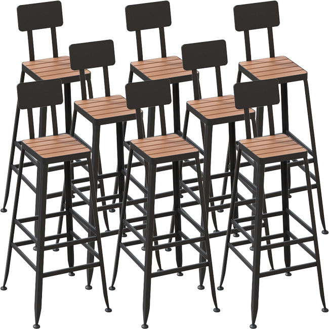 Industrial Metal Bar Stools Bar Height Outdoor Bar Stool with Black Base