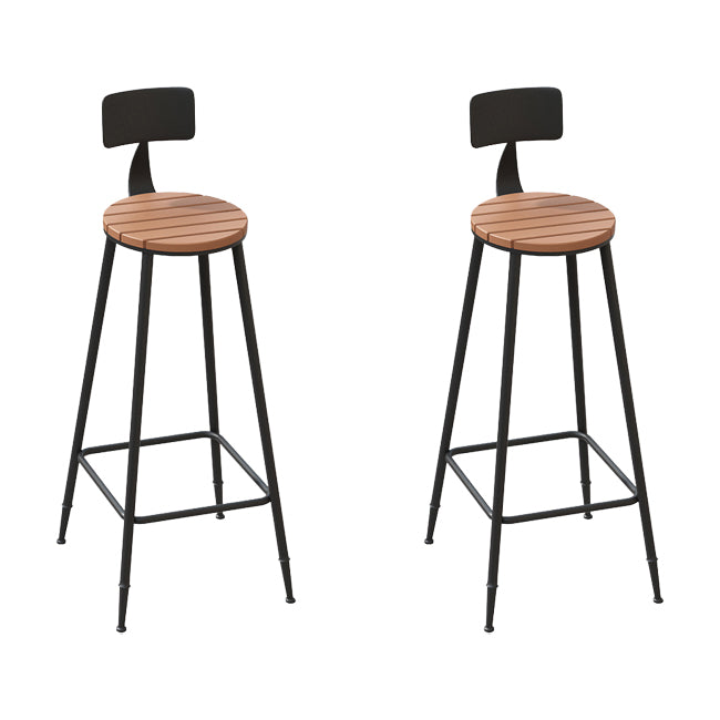 Industrial Metal Bar Stools Bar Height Outdoor Bar Stool with Black Base