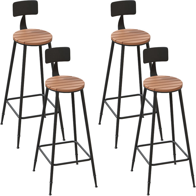 Industrial Metal Bar Stools Bar Height Outdoor Bar Stool with Black Base
