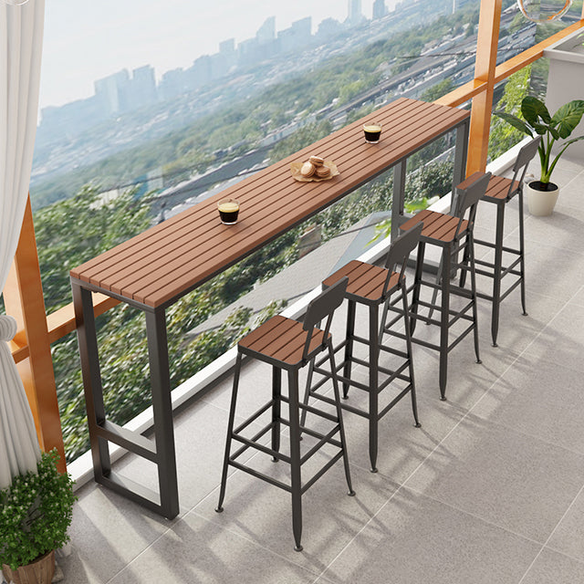 Industrial Metal Bar Stools Bar Height Outdoor Bar Stool with Black Base