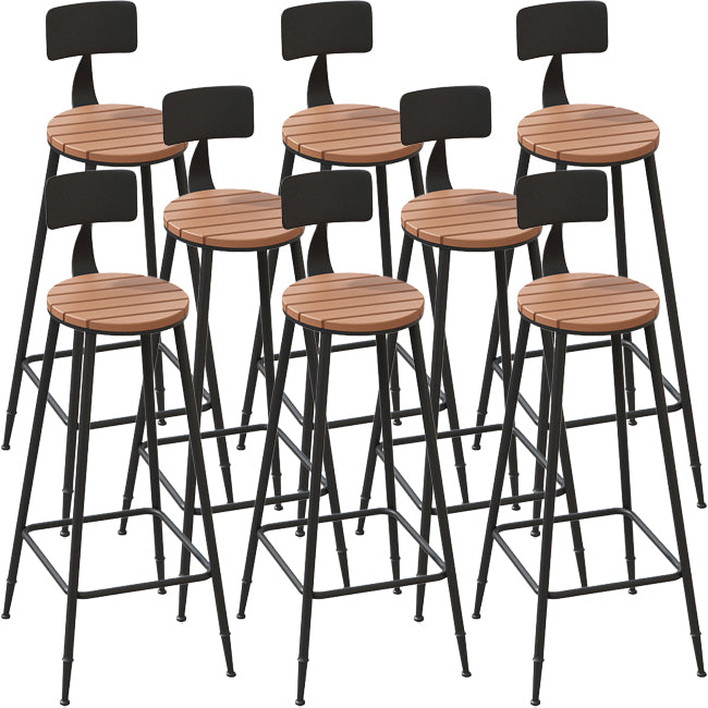 Industrial Metal Bar Stools Bar Height Outdoor Bar Stool with Black Base
