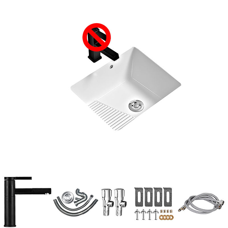 Modern Vessel Lavatory Sink Porcelain with Faucet Bathroom Sink