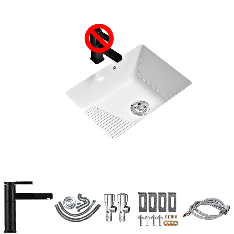 Modern Vessel Lavatory Sink Porcelain with Faucet Bathroom Sink