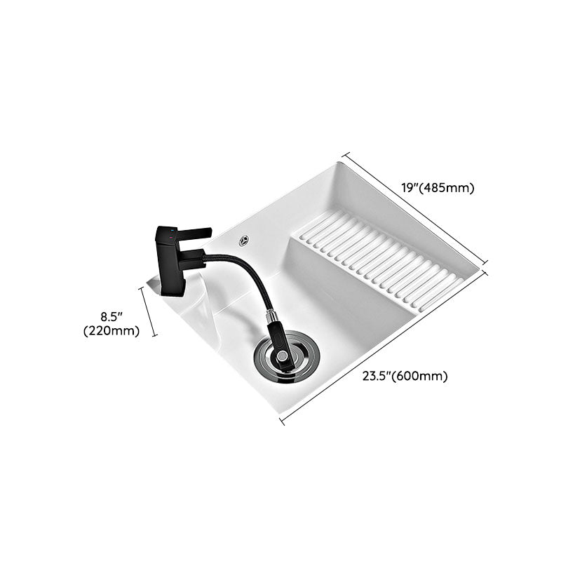 Modern Vessel Lavatory Sink Porcelain with Faucet Bathroom Sink