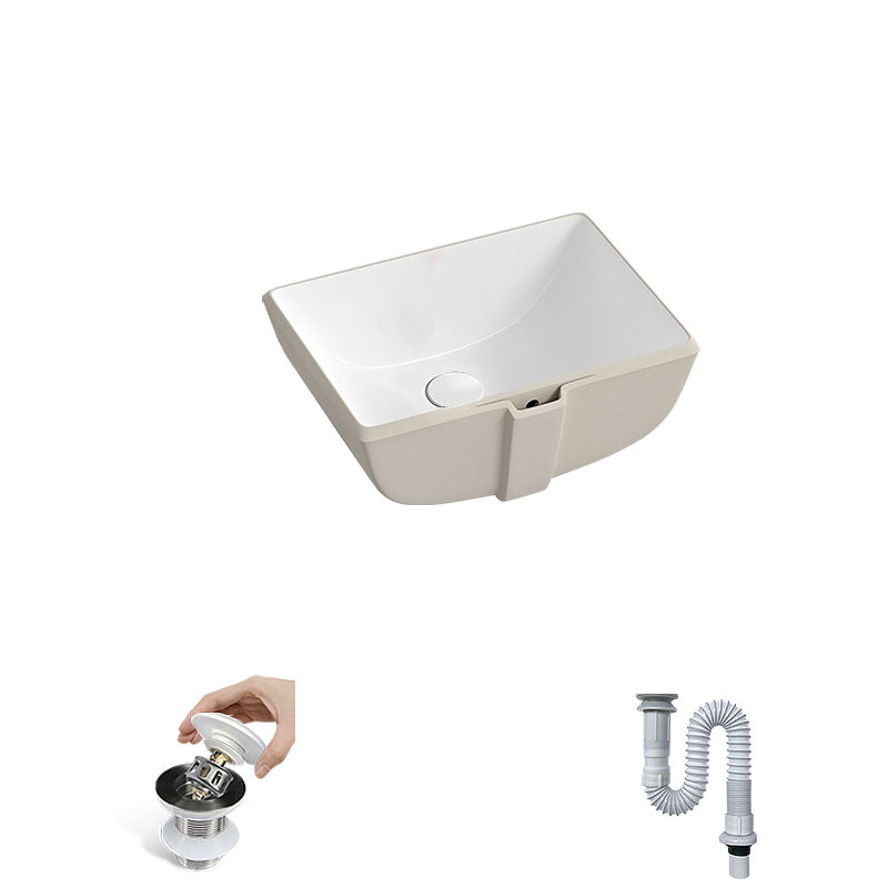 Traditional Undermount Bathroom Sink Porcelain with Pop-Up Drain Vessel