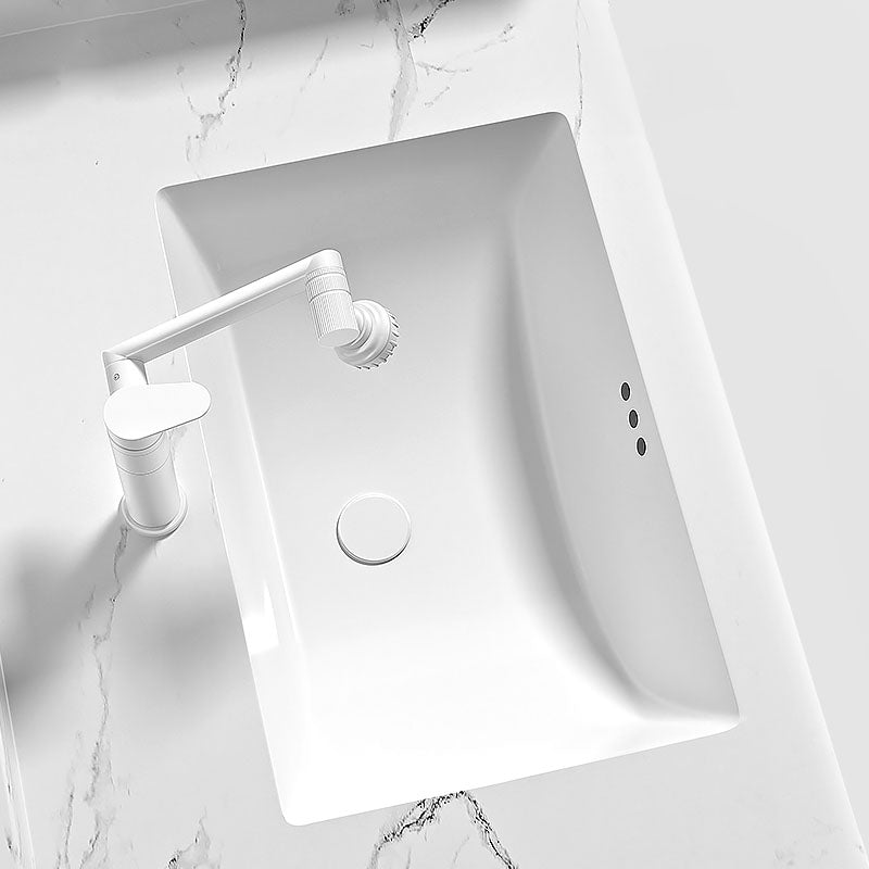 Traditional Undermount Bathroom Sink Porcelain with Pop-Up Drain Vessel