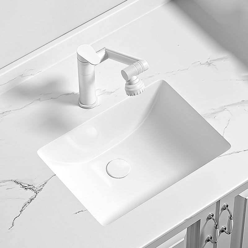 Traditional Undermount Bathroom Sink Porcelain with Pop-Up Drain Vessel