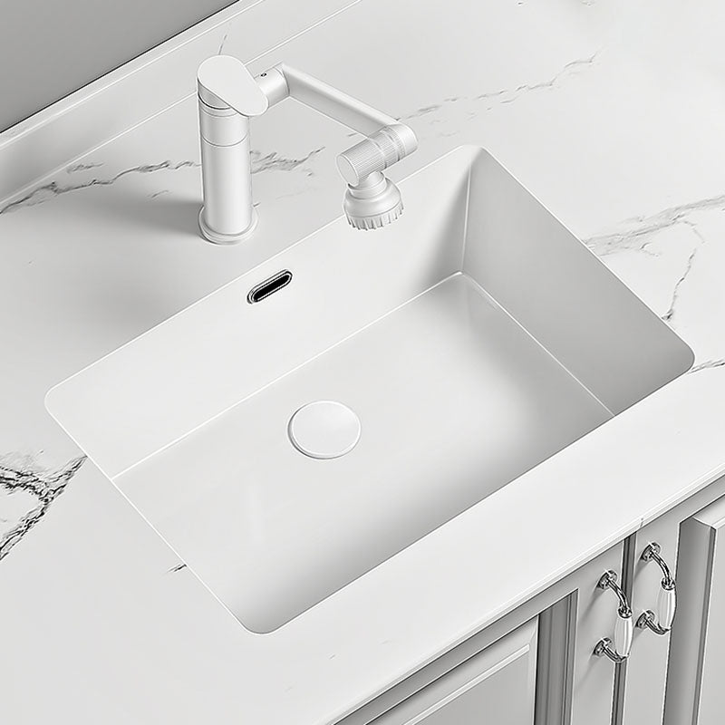 Traditional Undermount Bathroom Sink Porcelain with Pop-Up Drain Vessel