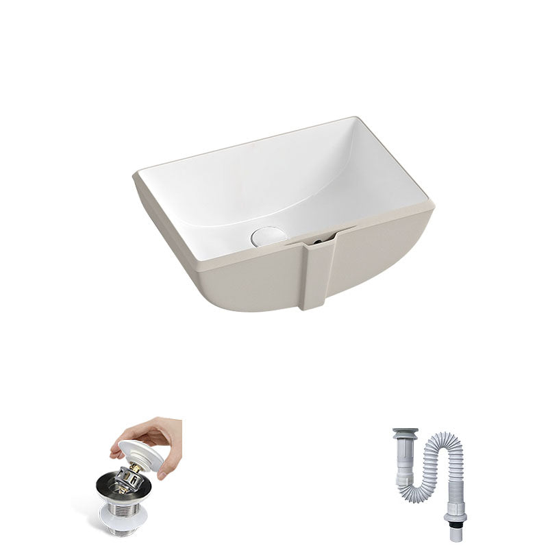 Traditional Undermount Bathroom Sink Porcelain with Pop-Up Drain Vessel