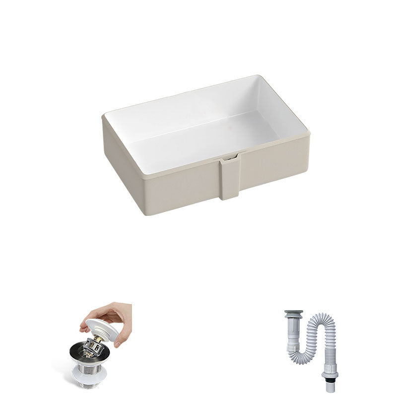 Traditional Undermount Bathroom Sink Porcelain with Pop-Up Drain Vessel