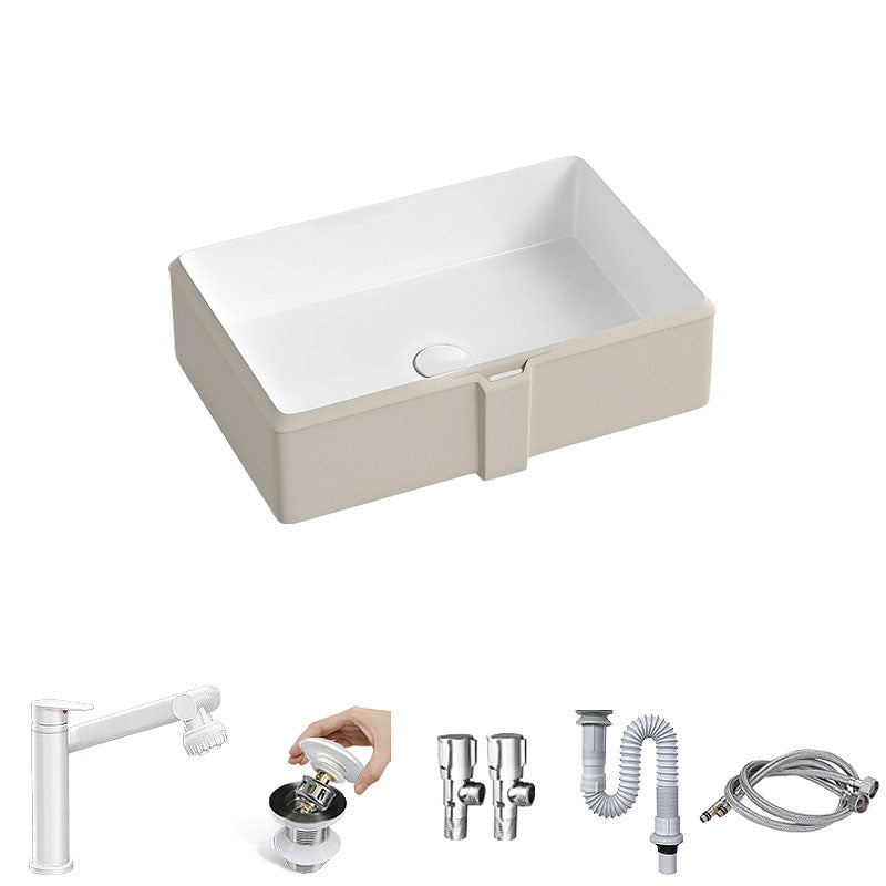Traditional Undermount Bathroom Sink Porcelain with Pop-Up Drain Vessel