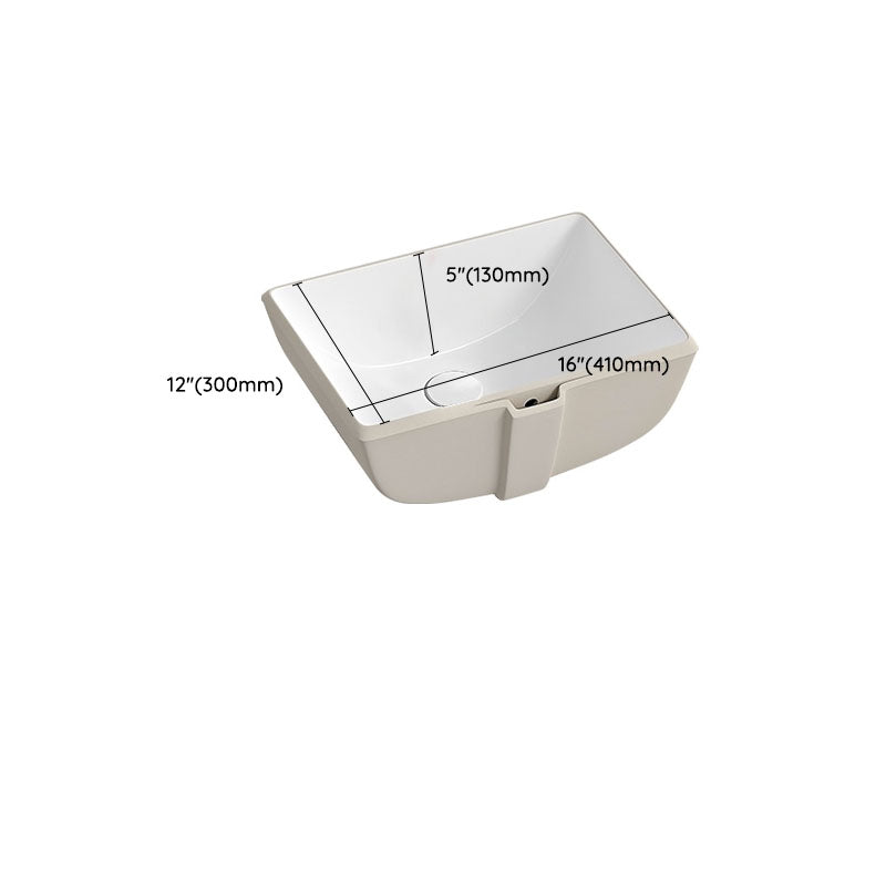 Traditional Undermount Bathroom Sink Porcelain with Pop-Up Drain Vessel