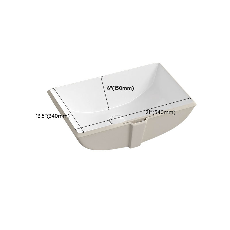Traditional Undermount Bathroom Sink Porcelain with Pop-Up Drain Vessel