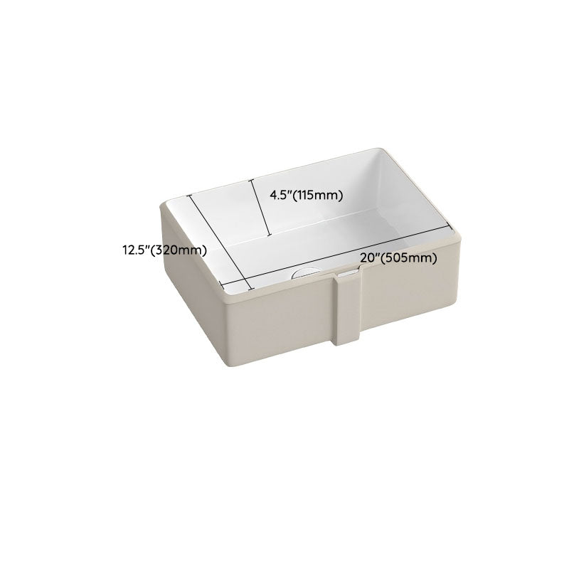 Traditional Undermount Bathroom Sink Porcelain with Pop-Up Drain Vessel