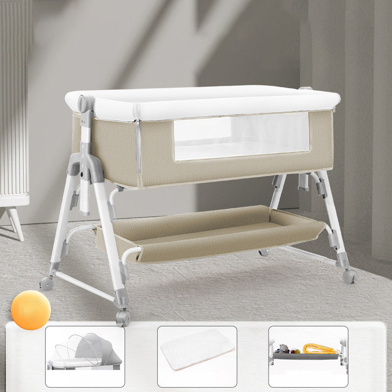 Metal Rocking Newborn Bedside Sleeper Foldable Rectangle  Bedside Crib