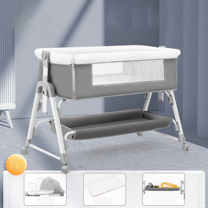 Metal Rocking Newborn Bedside Sleeper Foldable Rectangle  Bedside Crib