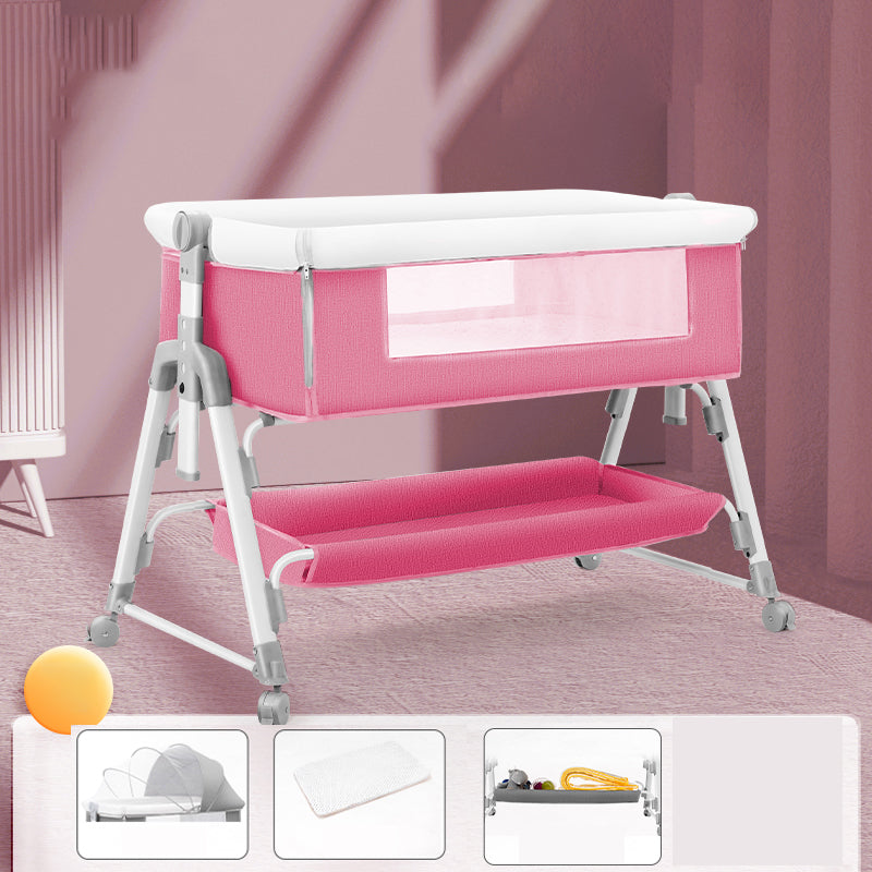 Metal Rocking Newborn Bedside Sleeper Foldable Rectangle  Bedside Crib