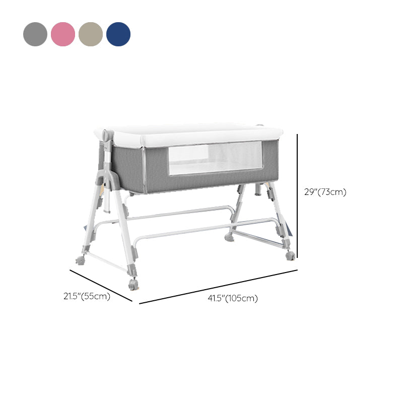 Metal Rocking Newborn Bedside Sleeper Foldable Rectangle  Bedside Crib