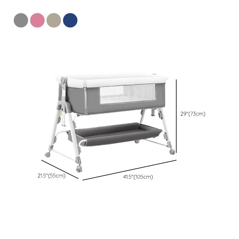 Metal Rocking Newborn Bedside Sleeper Foldable Rectangle  Bedside Crib