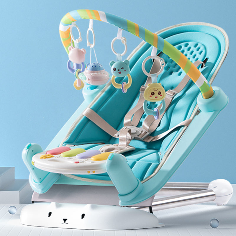 Metal Rocking Baby Crib Cradle Electric Oval Cradle With  Toys