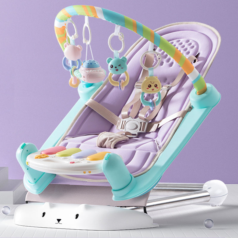 Metal Rocking Baby Crib Cradle Electric Oval Cradle With  Toys