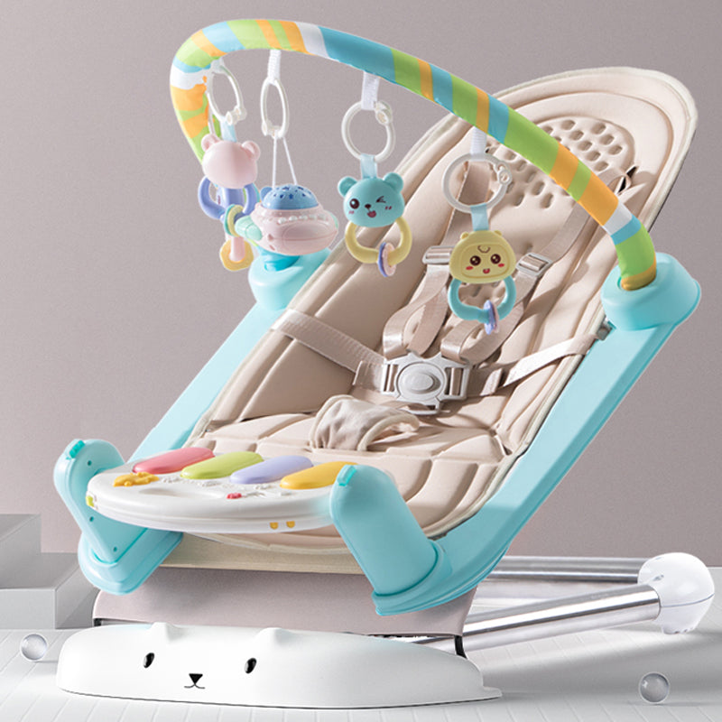 Metal Rocking Baby Crib Cradle Electric Oval Cradle With  Toys