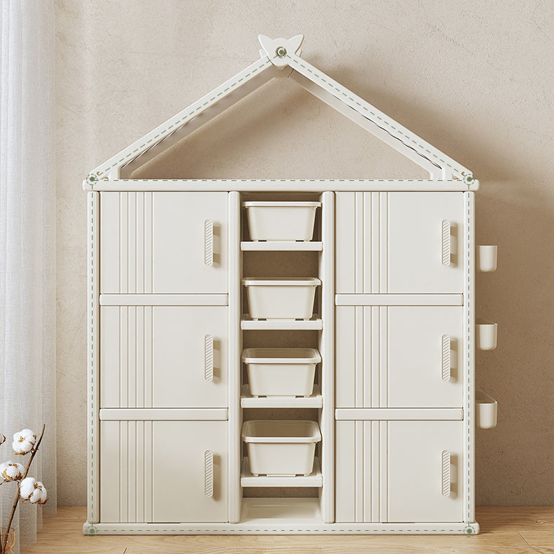 Modern Style Plastic Frame Wardrobe Freestanding Wardrobe with Shelves and Clothes Rail