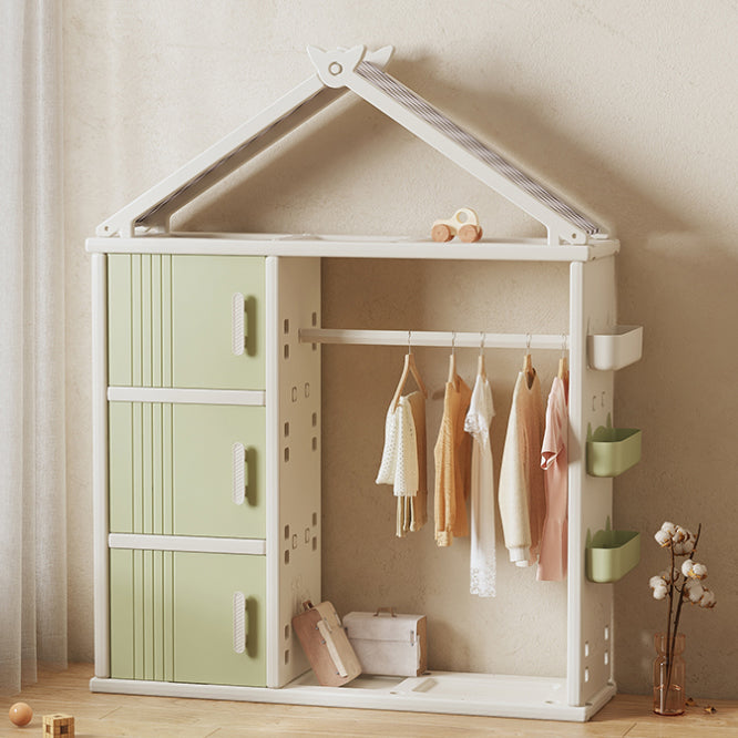 Modern Style Plastic Frame Wardrobe Freestanding Wardrobe with Shelves and Clothes Rail