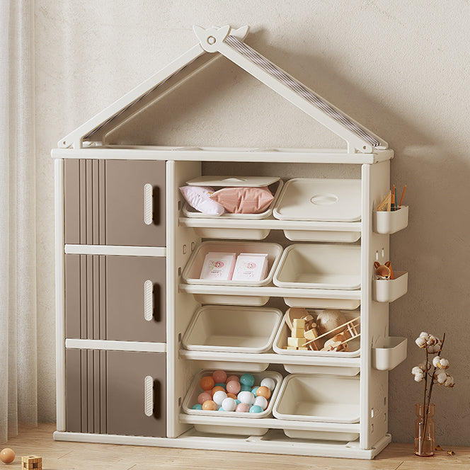 Modern Style Plastic Frame Wardrobe Freestanding Wardrobe with Shelves and Clothes Rail