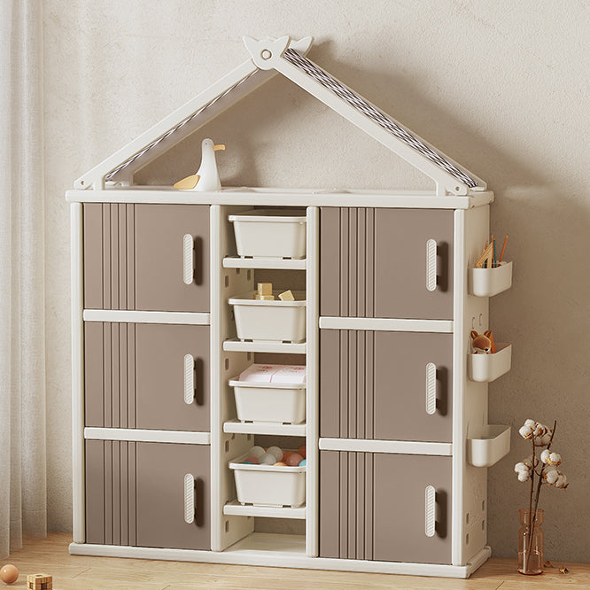 Modern Style Plastic Frame Wardrobe Freestanding Wardrobe with Shelves and Clothes Rail