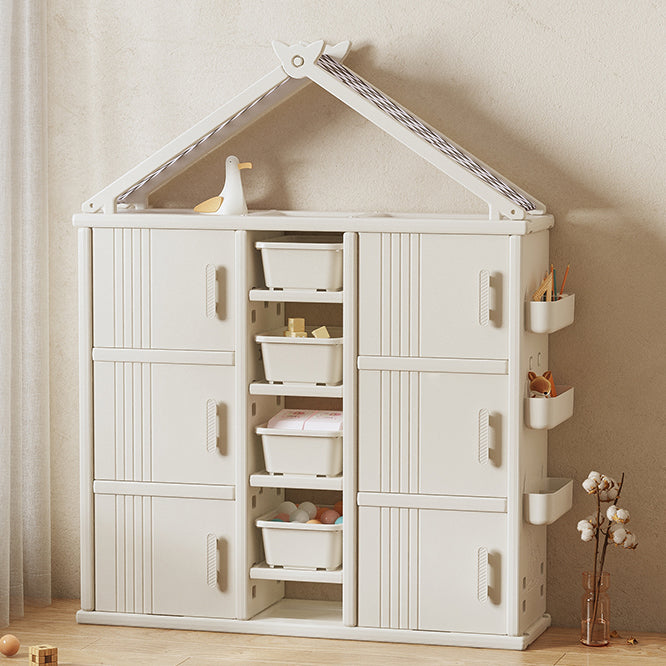 Modern Style Plastic Frame Wardrobe Freestanding Wardrobe with Shelves and Clothes Rail