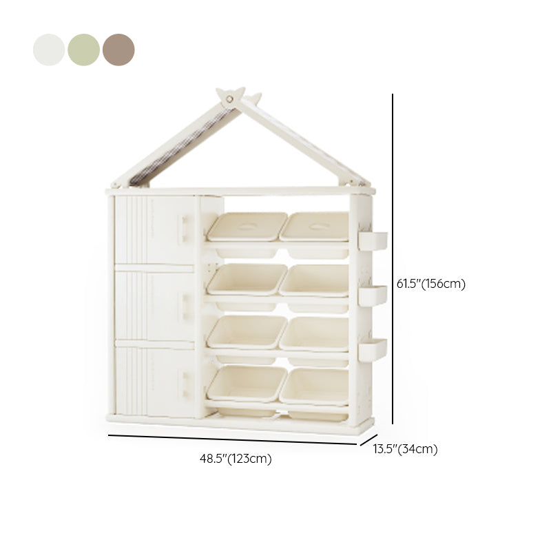 Modern Style Plastic Frame Wardrobe Freestanding Wardrobe with Shelves and Clothes Rail