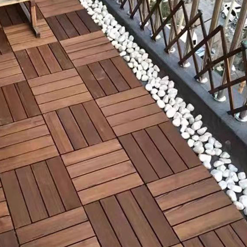 Modern Flooring Planks Click-Locking Smooth Hardwood Deck Tiles for Patio